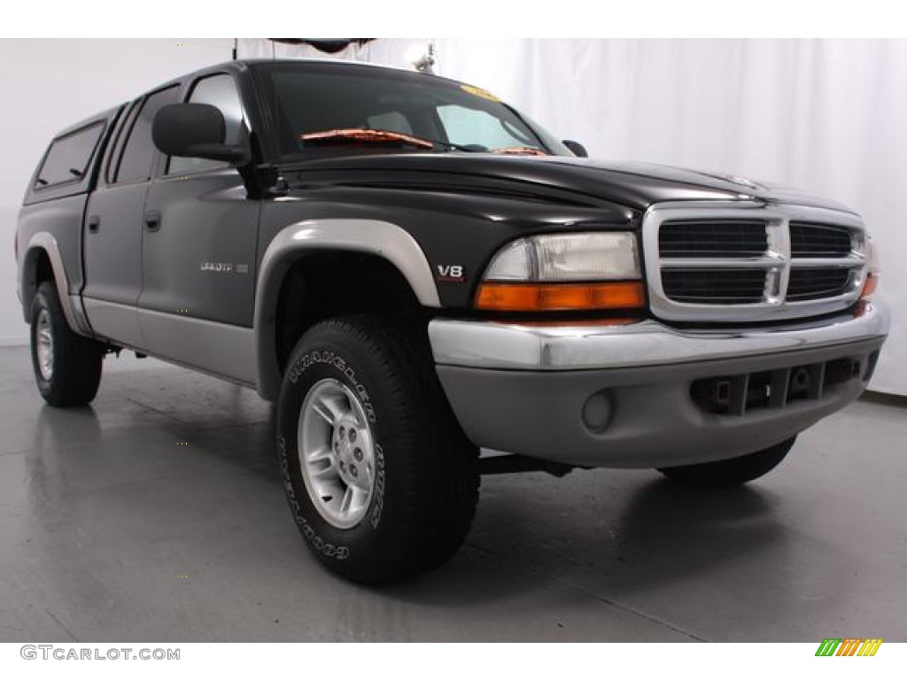 2000 Black Dodge Dakota Slt Crew Cab 4x4 #55487639 Photo #3 