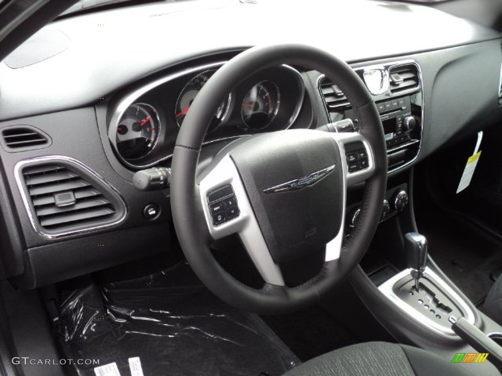 2012 Chrysler 200 Touring Sedan Black Steering Wheel Photo #55529483