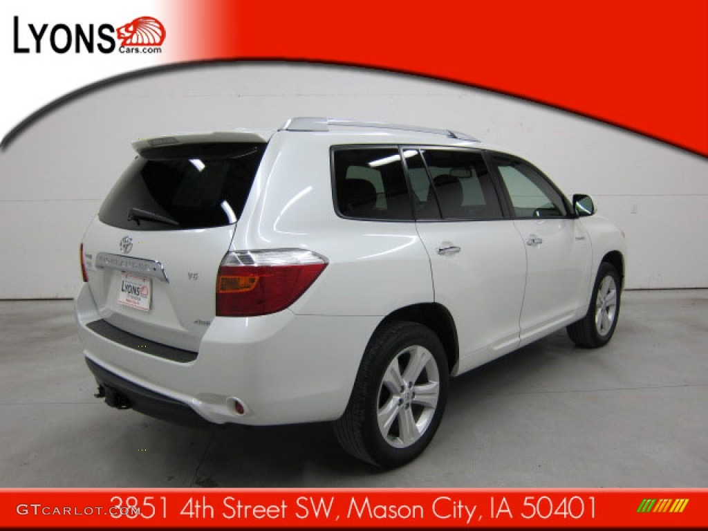 2009 Highlander Limited 4WD - Blizzard White Pearl / Ash photo #15
