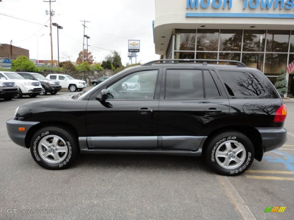 2004 Santa Fe GLS 4WD - Black Obsidian / Gray photo #2