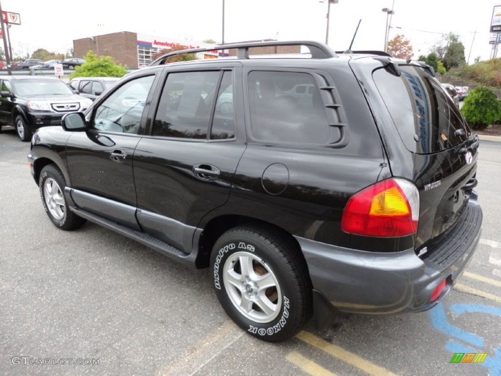 2004 Santa Fe GLS 4WD - Black Obsidian / Gray photo #3