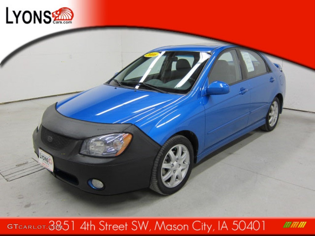 2006 Spectra SX Sedan - Spark Blue / Gray photo #22