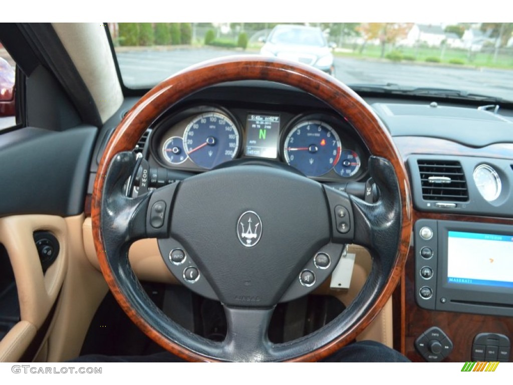 2006 Maserati Quattroporte Executive GT Beige Steering Wheel Photo #55533596