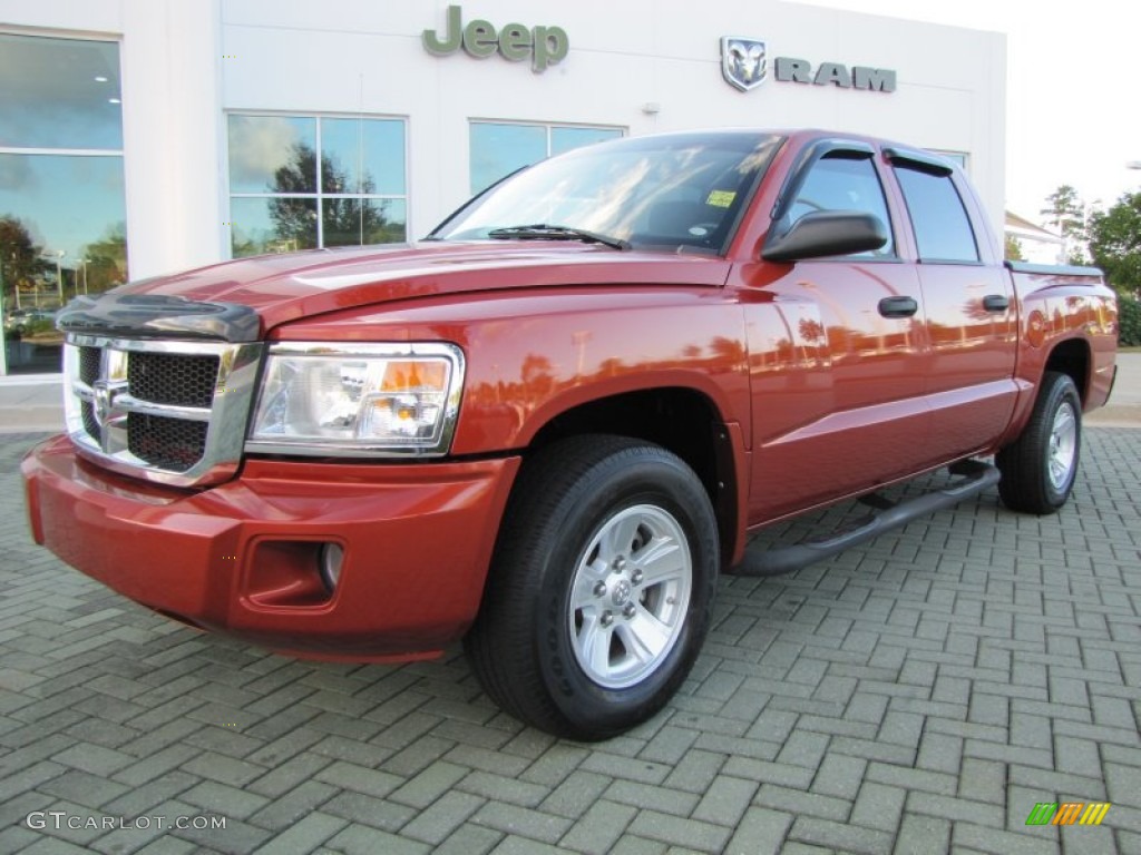 2008 Dakota SLT Crew Cab - Sunburst Orange Pearl / Dark Slate Gray/Medium Slate Gray photo #1