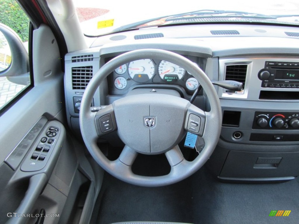 2008 Dodge Ram 1500 Big Horn Edition Quad Cab Medium Slate Gray Steering Wheel Photo #55535714