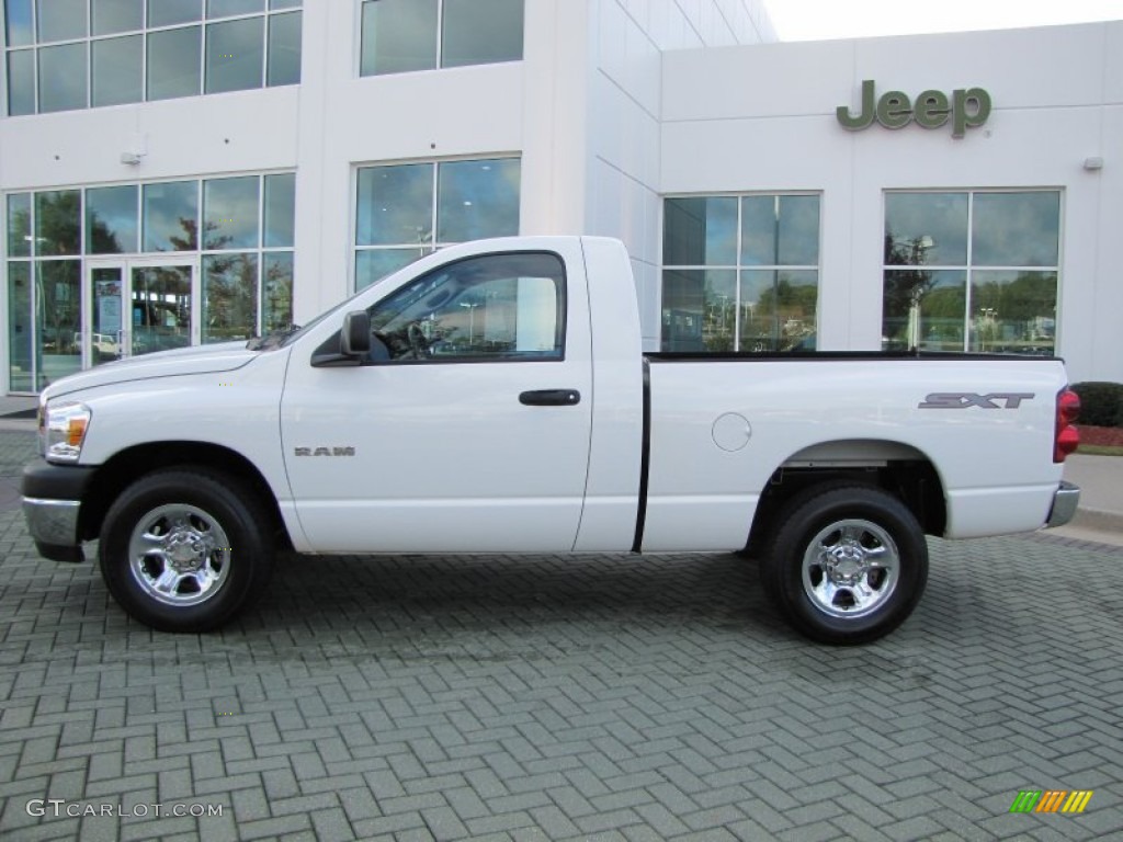 2008 Ram 1500 SXT Regular Cab - Bright White / Medium Slate Gray photo #2