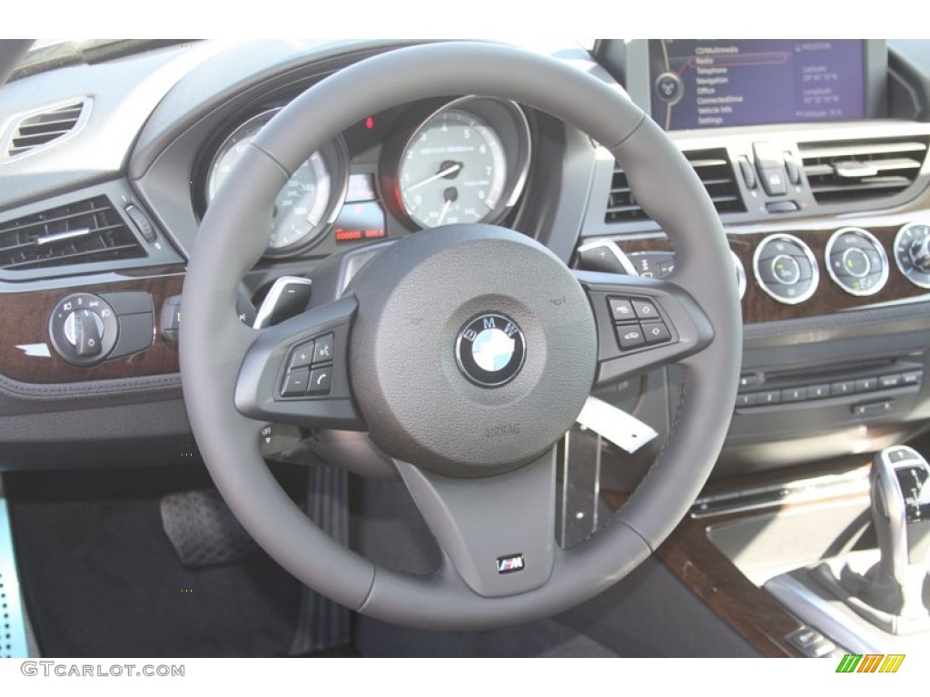 2012 BMW Z4 sDrive35is Black Steering Wheel Photo #55538187