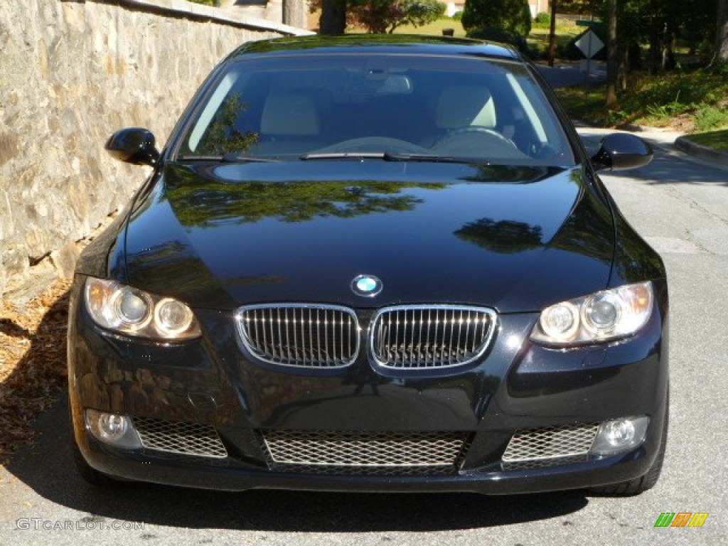 2009 3 Series 335i Coupe - Jet Black / Oyster Dakota Leather photo #3