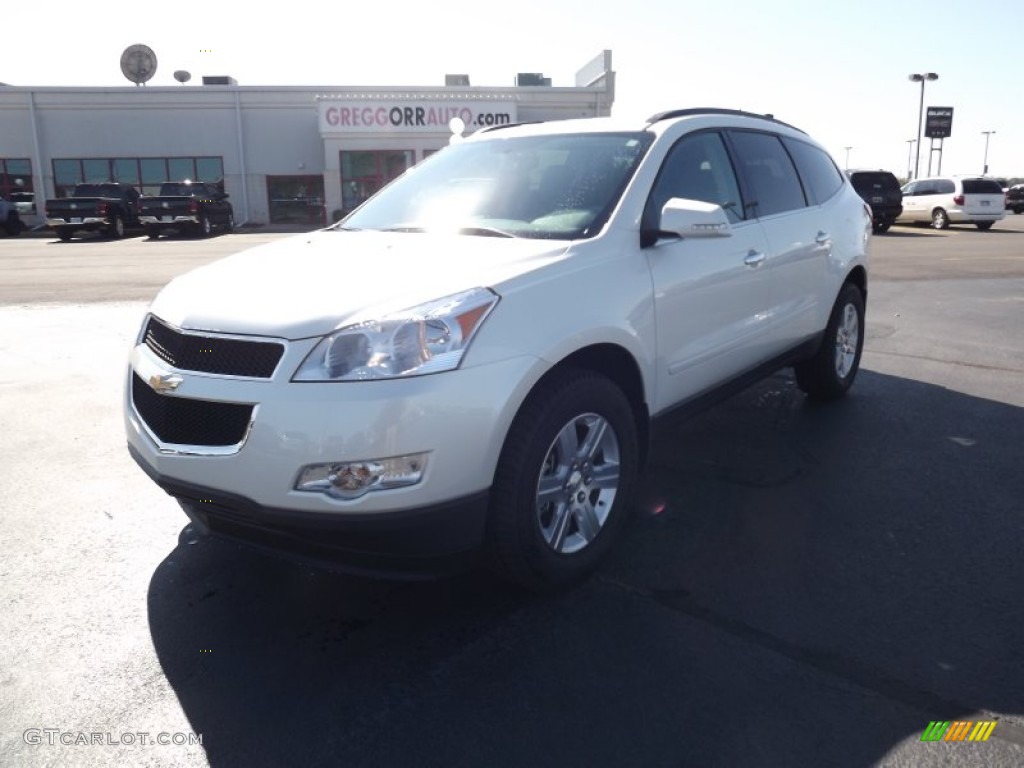 2012 Traverse LT - White Diamond Tricoat / Dark Gray/Light Gray photo #1