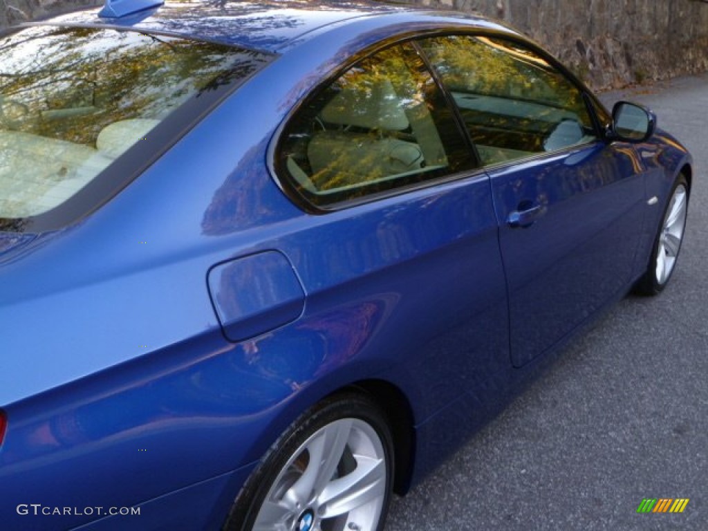2010 3 Series 335i Coupe - Montego Blue Metallic / Cream Beige photo #10