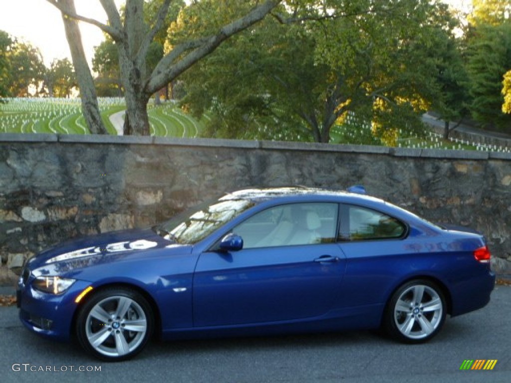 2010 3 Series 335i Coupe - Montego Blue Metallic / Cream Beige photo #13