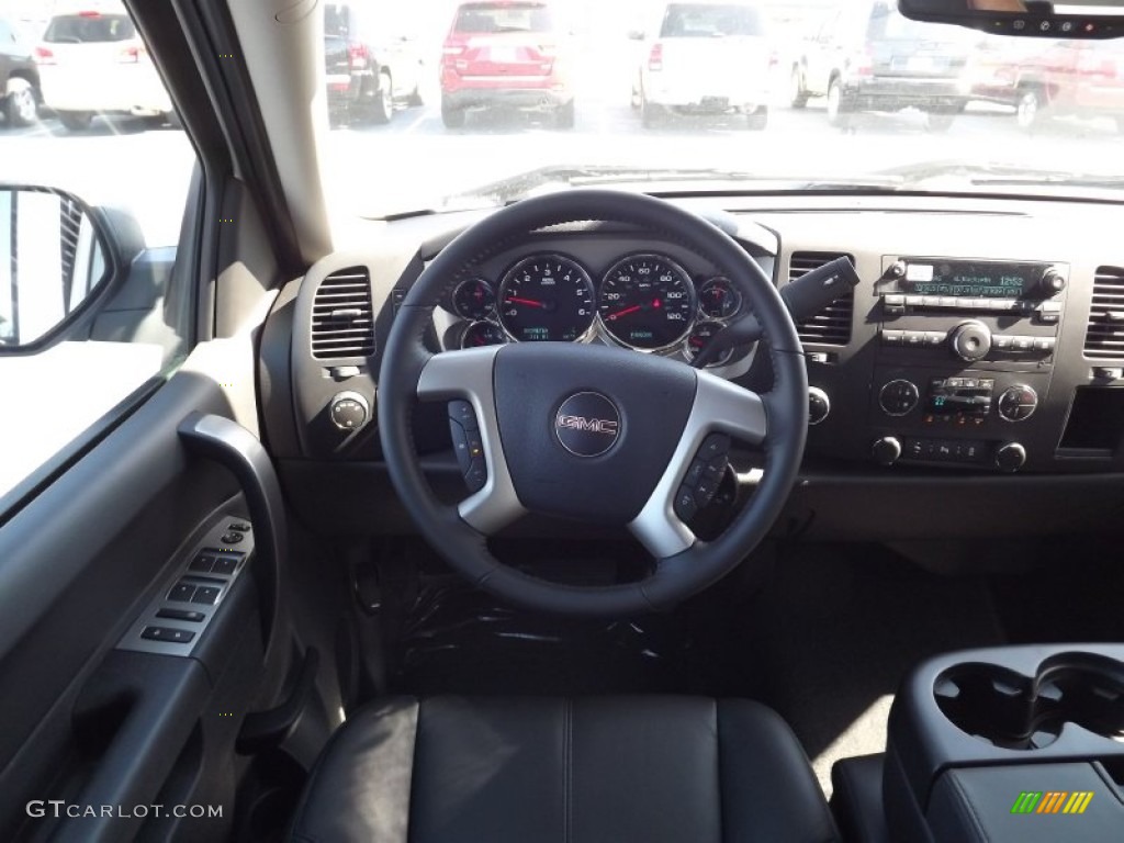 2012 Sierra 1500 SLE Crew Cab 4x4 - Summit White / Ebony photo #9