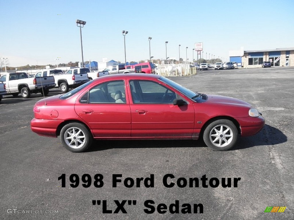 1998 Contour LX - Cabernet Red Metallic / Medium Graphite photo #1