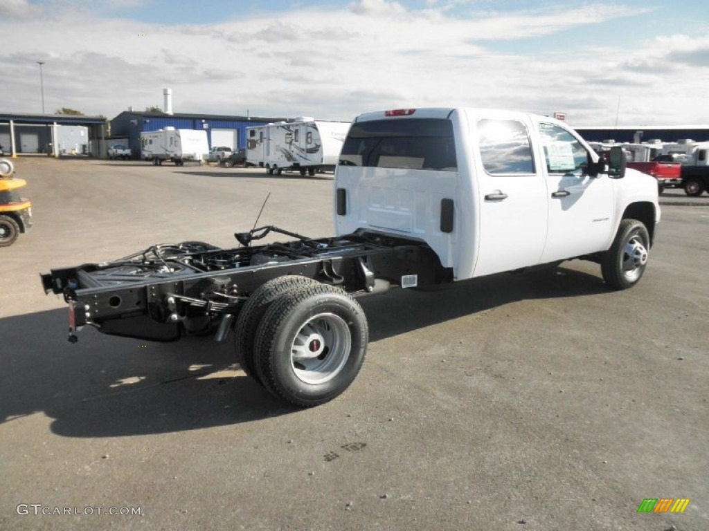 Summit White 2012 GMC Sierra 3500HD Crew Cab Chassis Exterior Photo #55540725