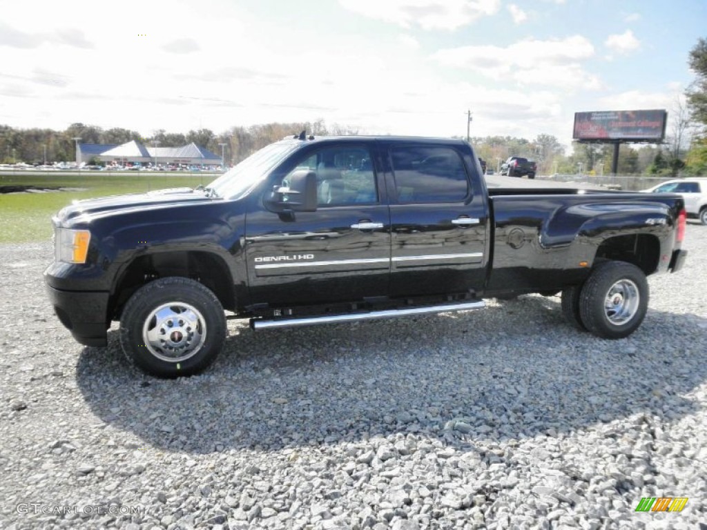 Onyx Black 2012 GMC Sierra 3500HD Denali Crew Cab 4x4 Dually Exterior Photo #55542090