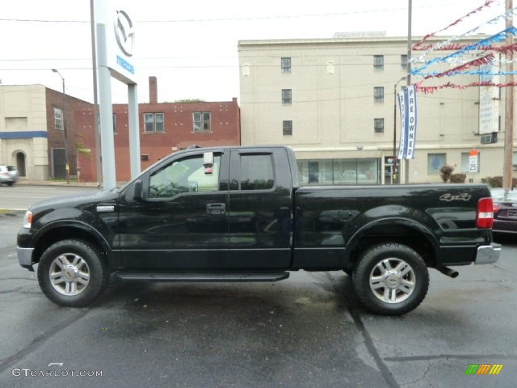 2004 F150 Lariat SuperCab 4x4 - Black / Black photo #2