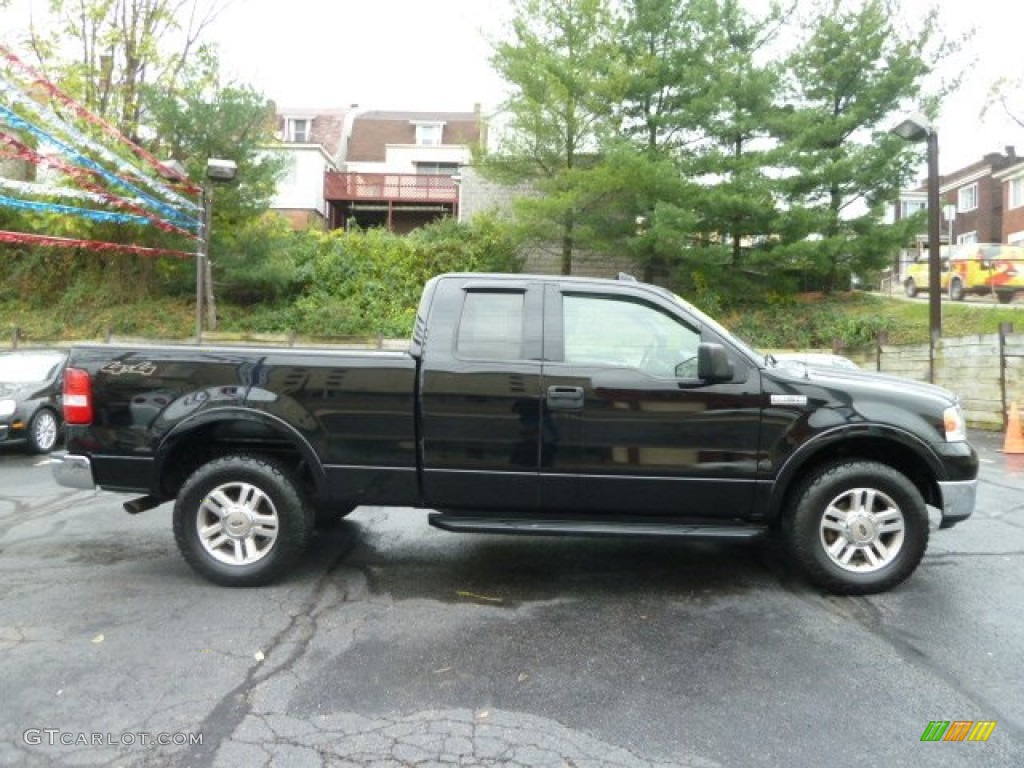 2004 F150 Lariat SuperCab 4x4 - Black / Black photo #6