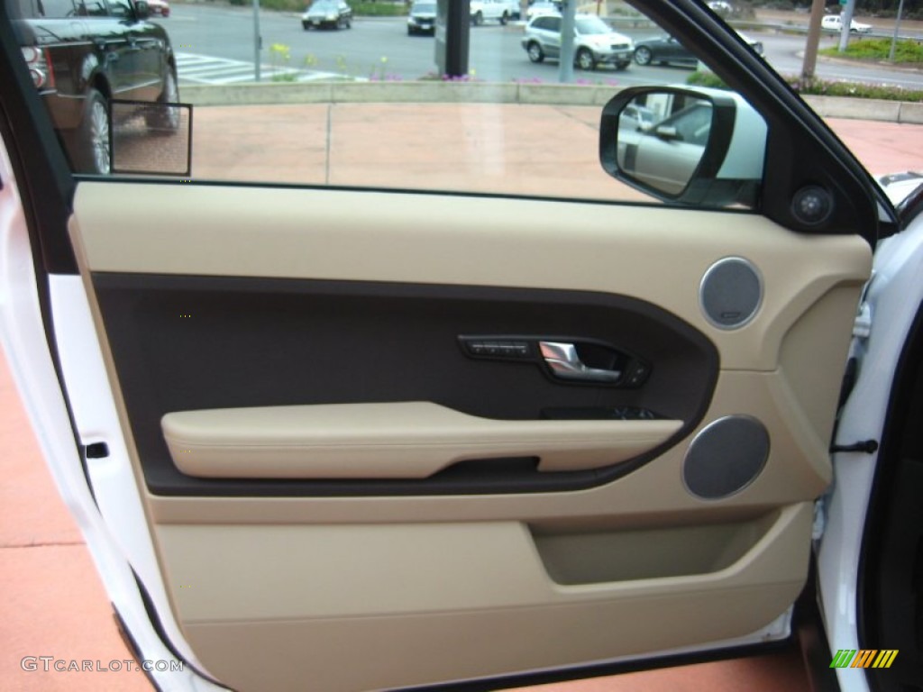 2012 Land Rover Range Rover Evoque Coupe Pure Almond/Espresso Door Panel Photo #55546302