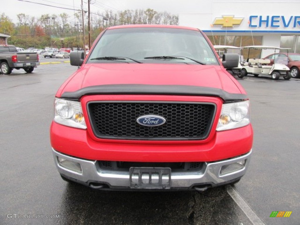 2004 F150 XLT SuperCab 4x4 - Bright Red / Medium/Dark Flint photo #3