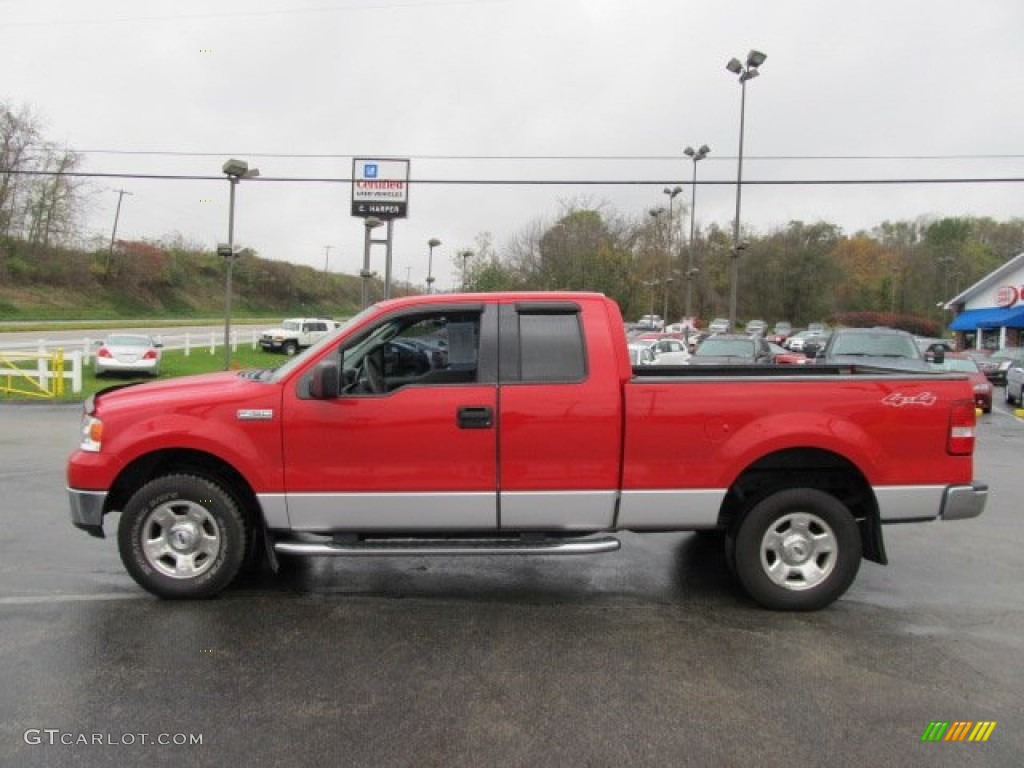 2004 F150 XLT SuperCab 4x4 - Bright Red / Medium/Dark Flint photo #5