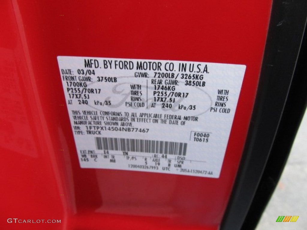 2004 F150 XLT SuperCab 4x4 - Bright Red / Medium/Dark Flint photo #24