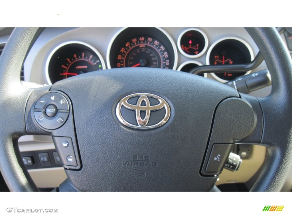2012 Toyota Tundra CrewMax 4x4 Sand Beige Steering Wheel Photo #55551246