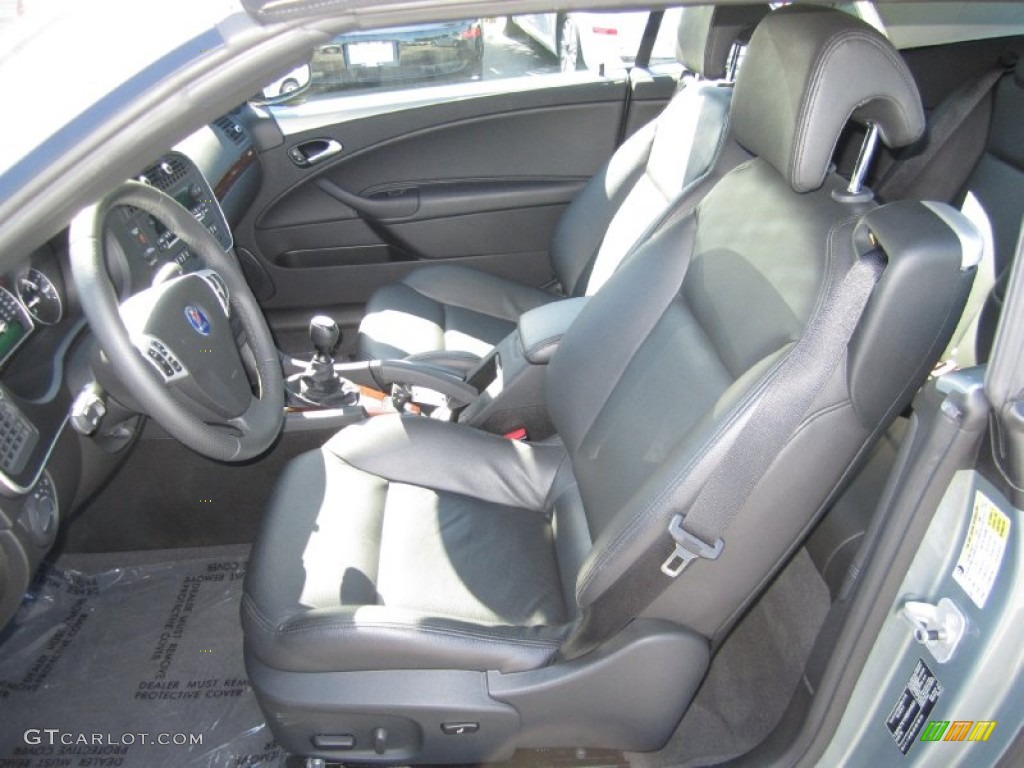 Black Interior 2009 Saab 9-3 2.0T Convertible Photo #55553574
