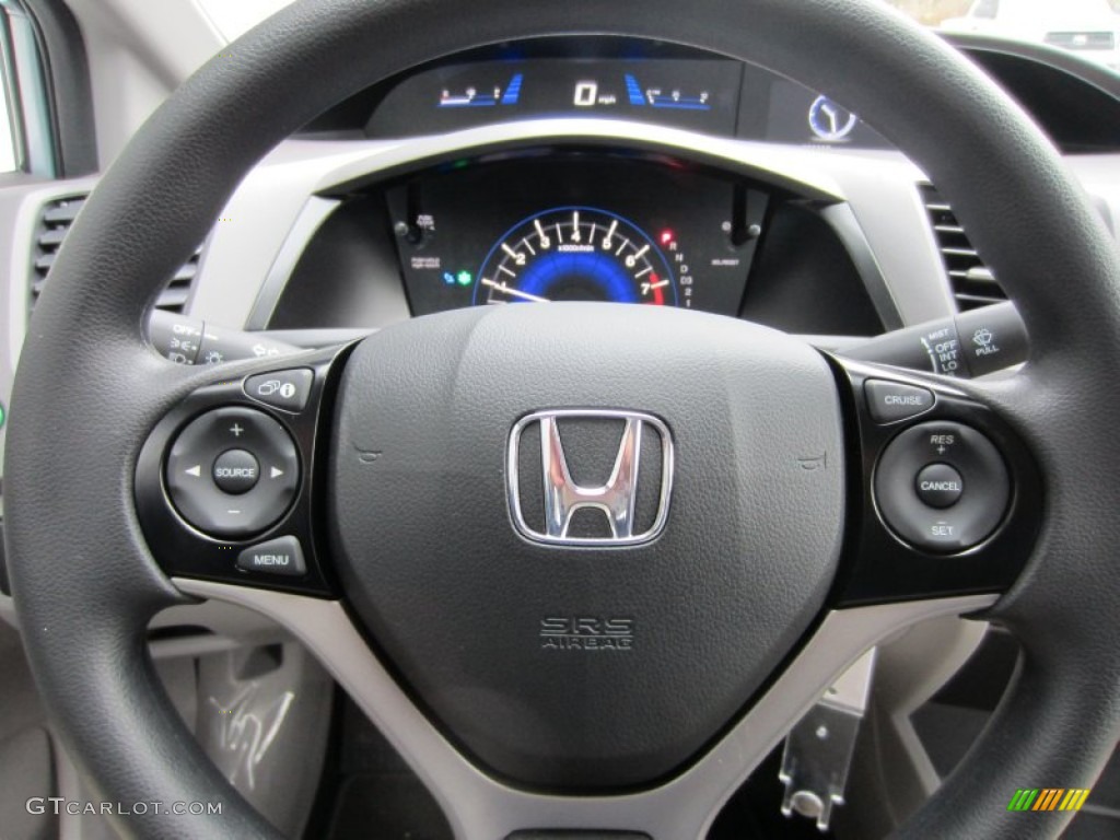2012 Honda Civic LX Sedan Gray Steering Wheel Photo #55554288
