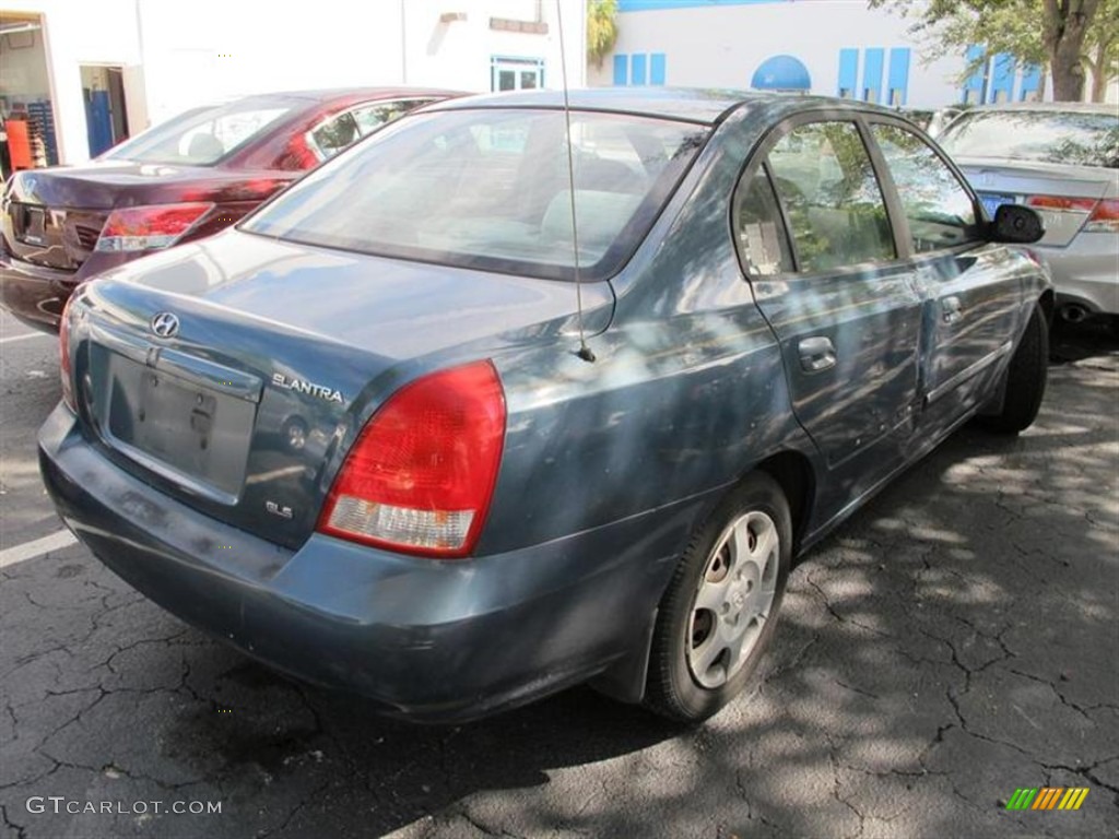 2002 Elantra GLS Sedan - Cobalt Blue / Beige photo #2