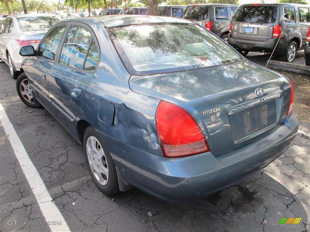 2002 Elantra GLS Sedan - Cobalt Blue / Beige photo #3