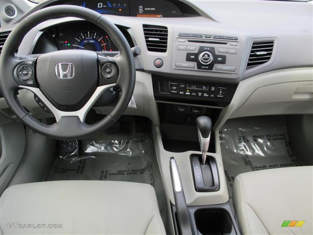 2012 Honda Civic Hybrid-L Sedan Stone Dashboard Photo #55554816
