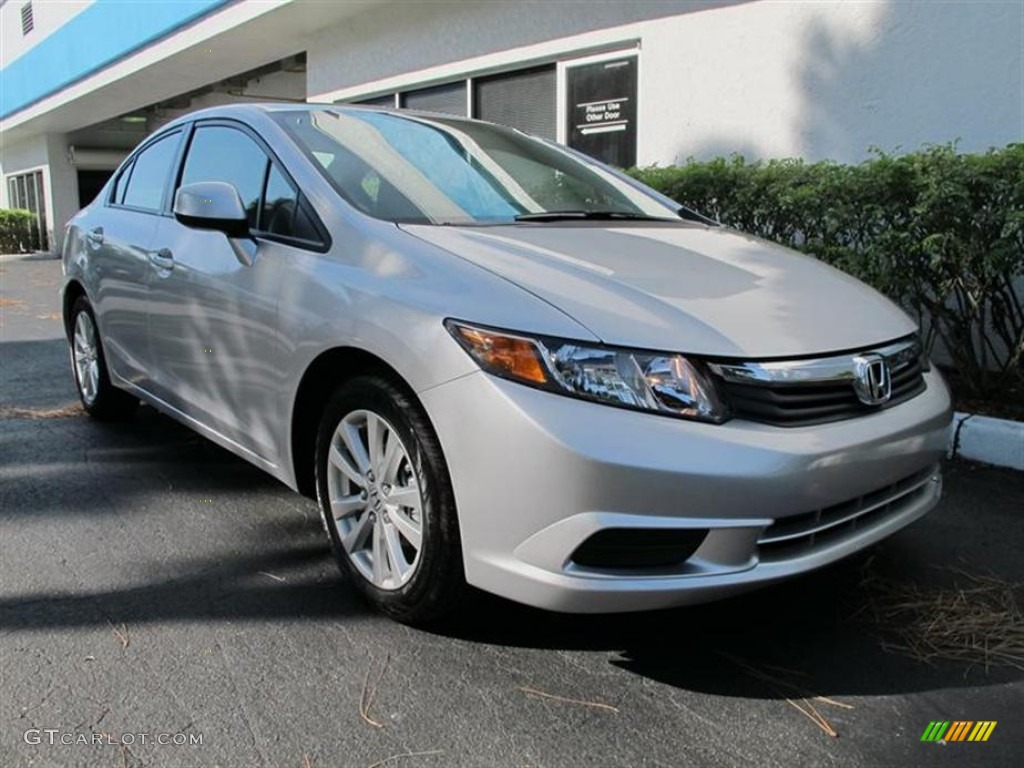 2012 Civic EX-L Sedan - Alabaster Silver Metallic / Stone photo #1