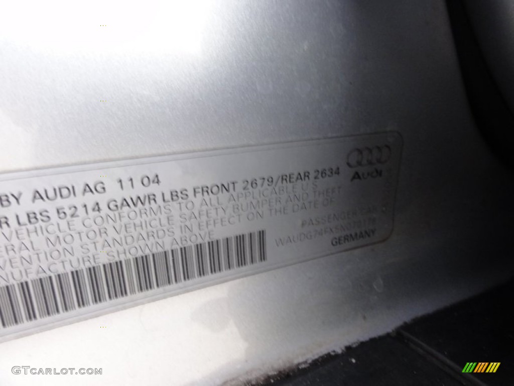 2005 A6 3.2 quattro Sedan - Light Silver Metallic / Ebony photo #51