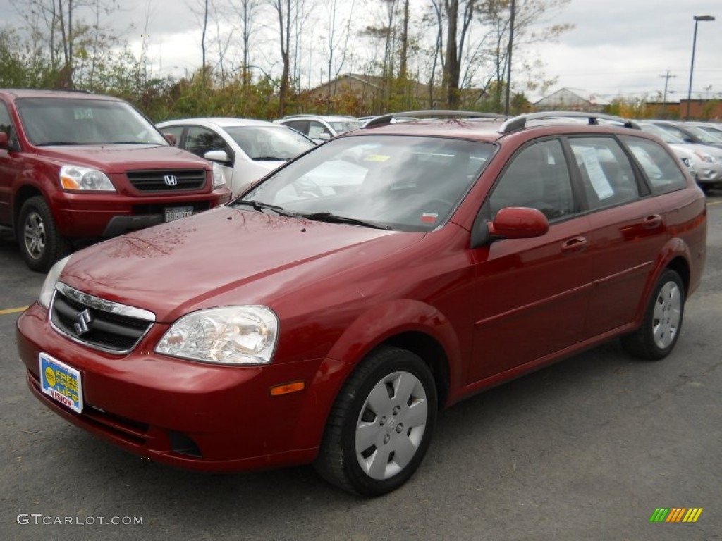 2006 Forenza Wagon - Fusion Red Metallic / Grey photo #1