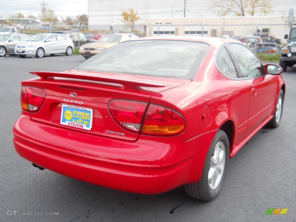 2001 Alero GL Coupe - Bright Red / Pewter photo #2