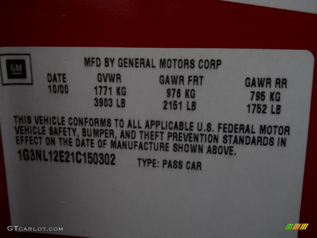 2001 Alero GL Coupe - Bright Red / Pewter photo #28