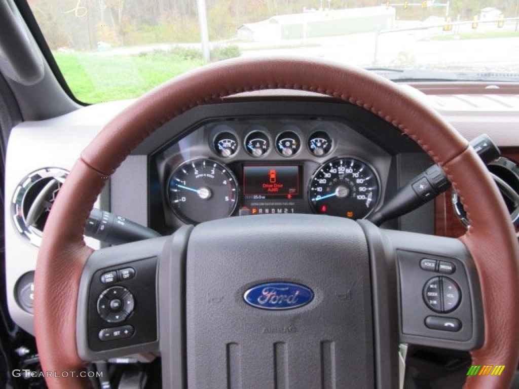 2012 Ford F350 Super Duty King Ranch Crew Cab 4x4 Chaparral Leather Steering Wheel Photo #55562421