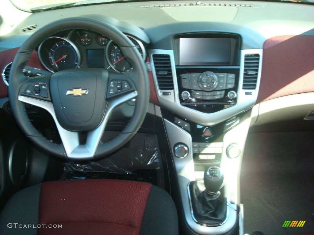 2012 Chevrolet Cruze Eco Jet Black/Sport Red Dashboard Photo #55563795
