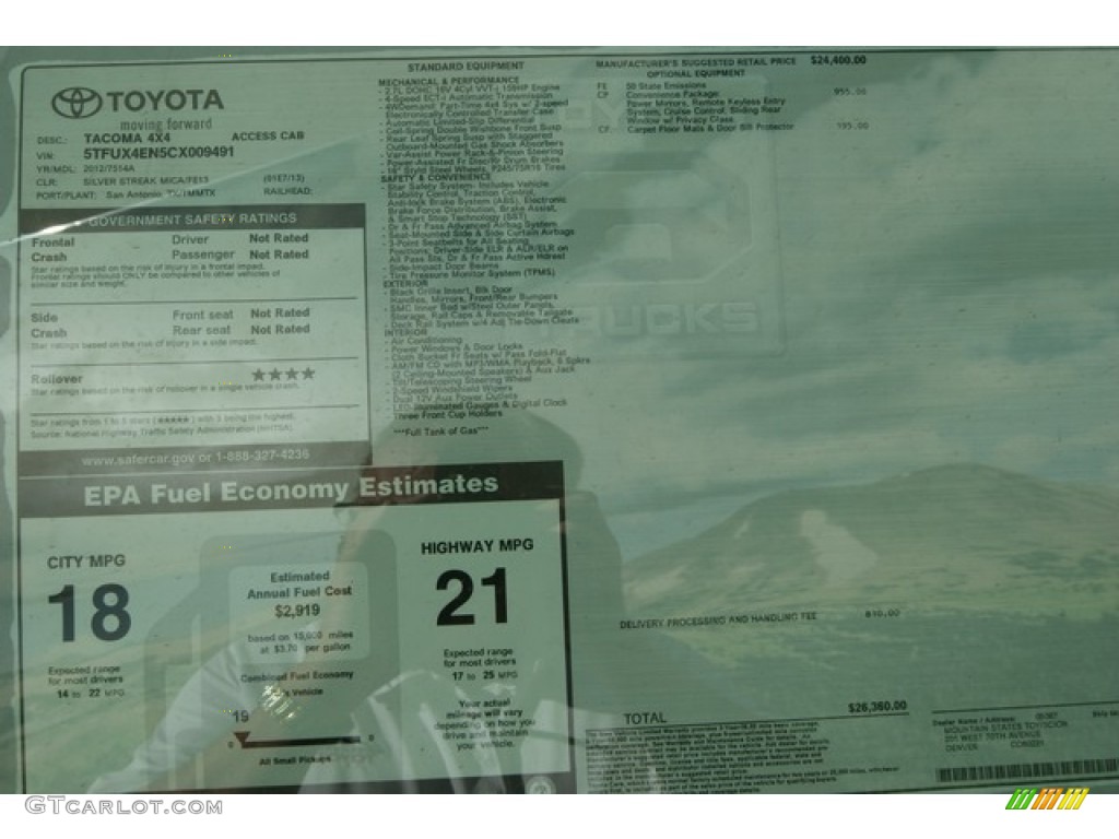 2012 Tacoma Access Cab 4x4 - Silver Streak Mica / Graphite photo #14