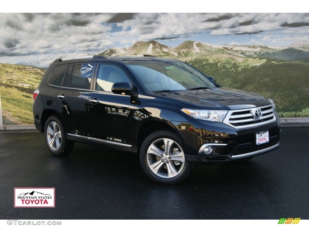 2012 Highlander Limited 4WD - Black / Sand Beige photo #1