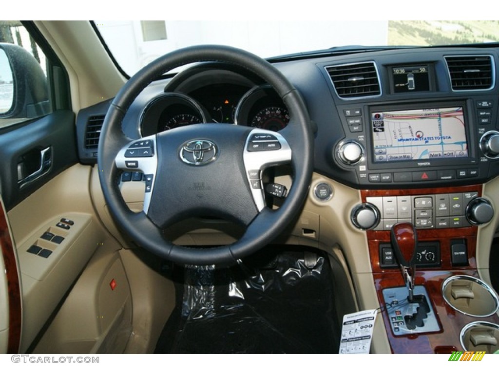 2012 Highlander Limited 4WD - Black / Sand Beige photo #12