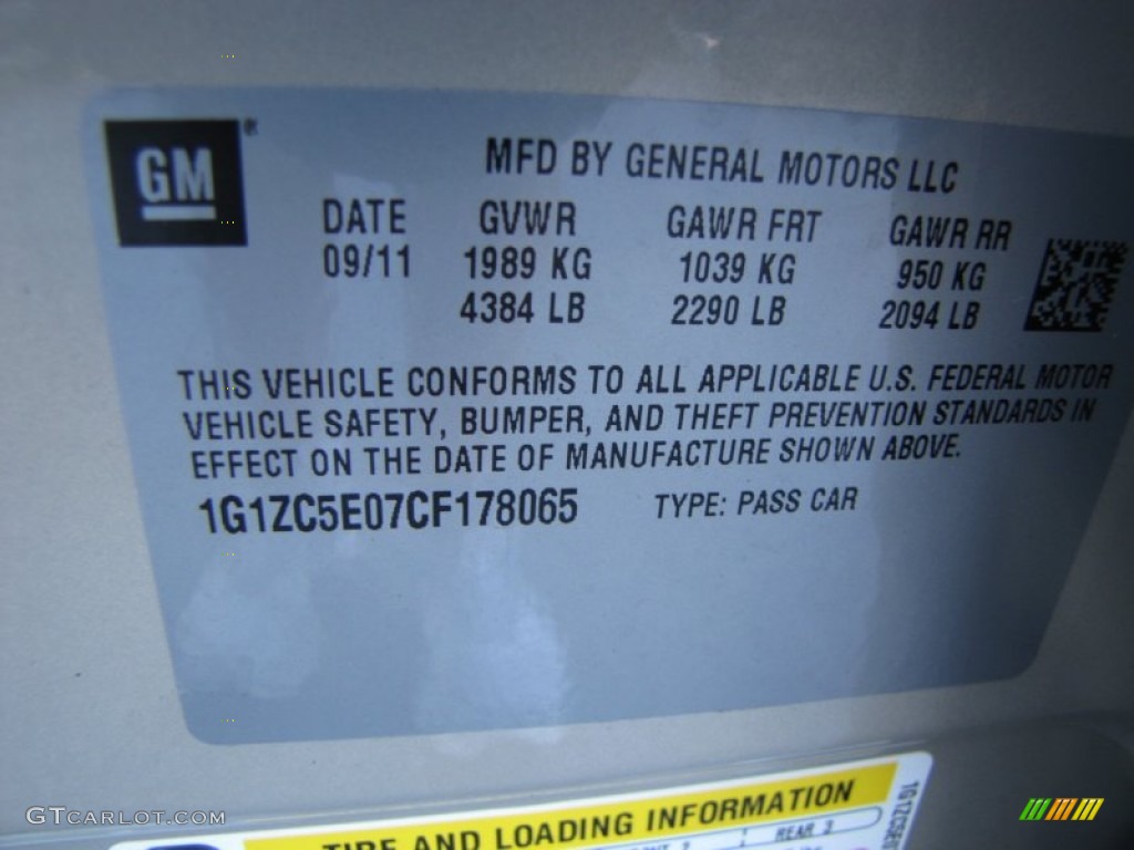 2012 Malibu LT - Gold Mist Metallic / Cocoa/Cashmere photo #18