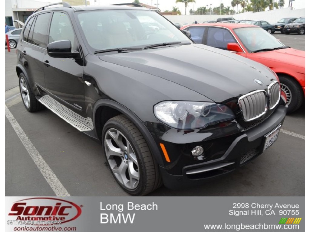 2009 X5 xDrive48i - Jet Black / Beige photo #1