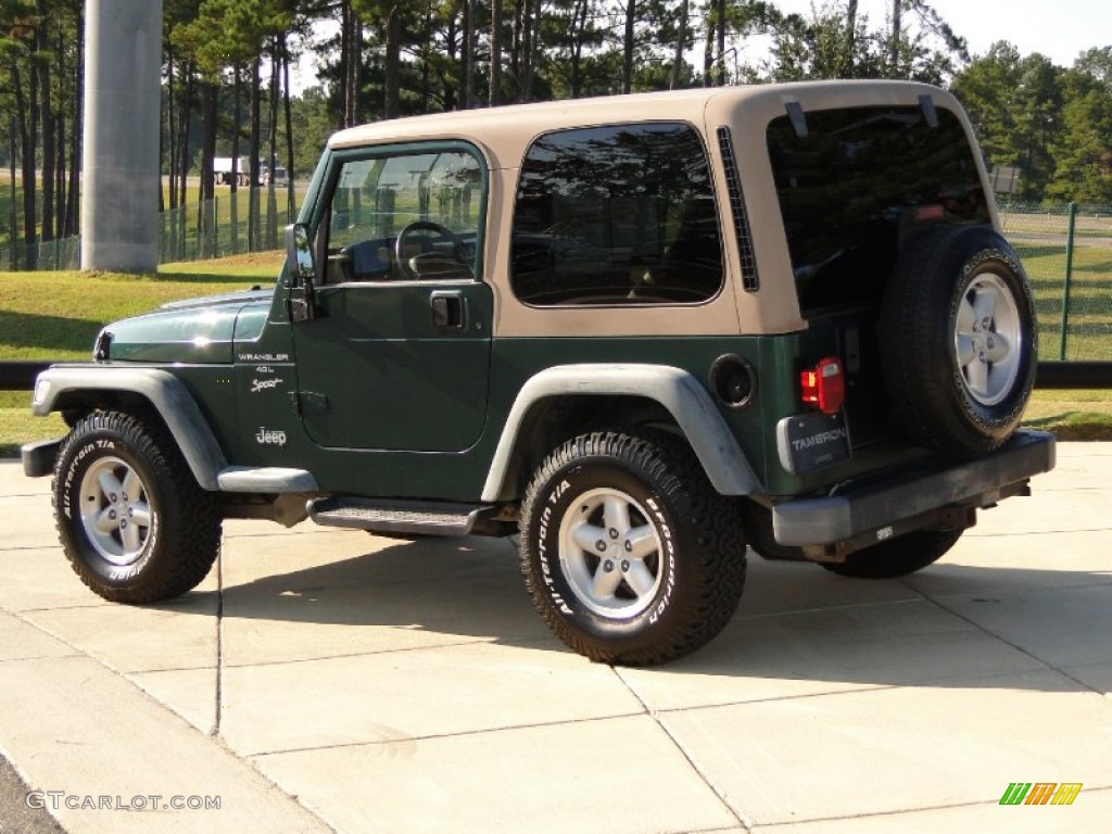 2000 Wrangler Sport 4x4 - Forest Green Pearl / Camel photo #6