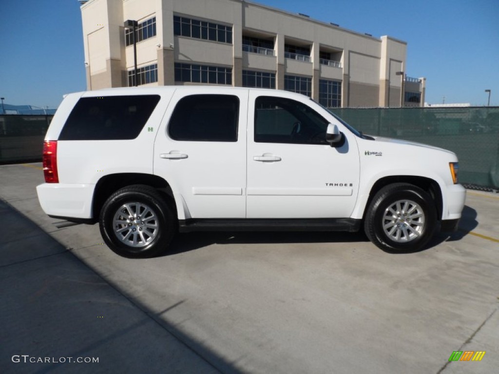 2009 Tahoe Hybrid - Summit White / Light Titanium photo #2