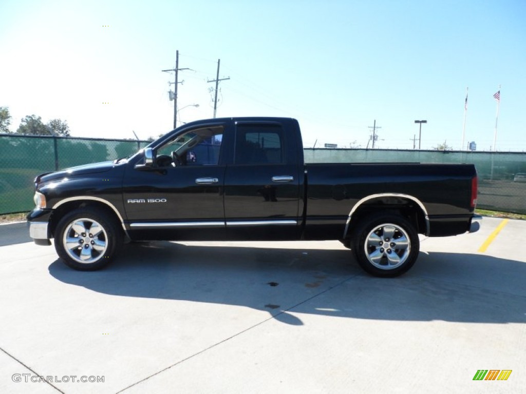 2003 Ram 1500 SLT Quad Cab - Black / Taupe photo #6