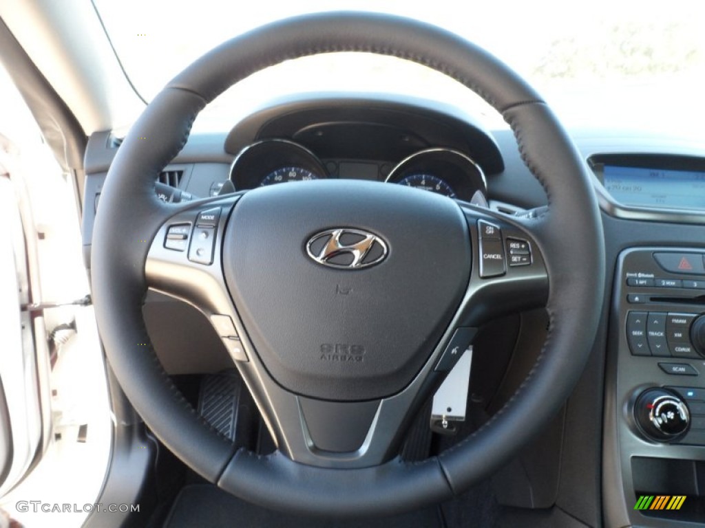 2012 Hyundai Genesis Coupe 2.0T Black Cloth Steering Wheel Photo #55573659