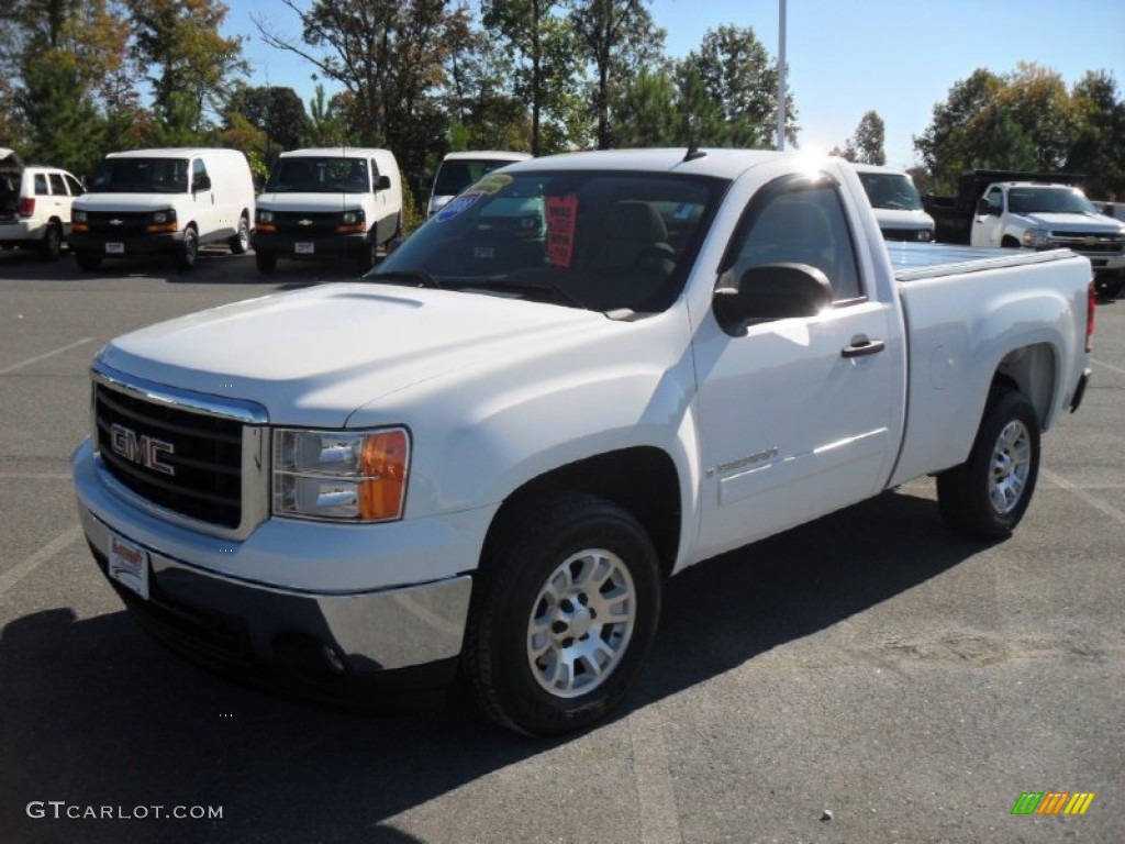 2008 Sierra 1500 SLE Regular Cab - Summit White / Light Cashmere photo #1