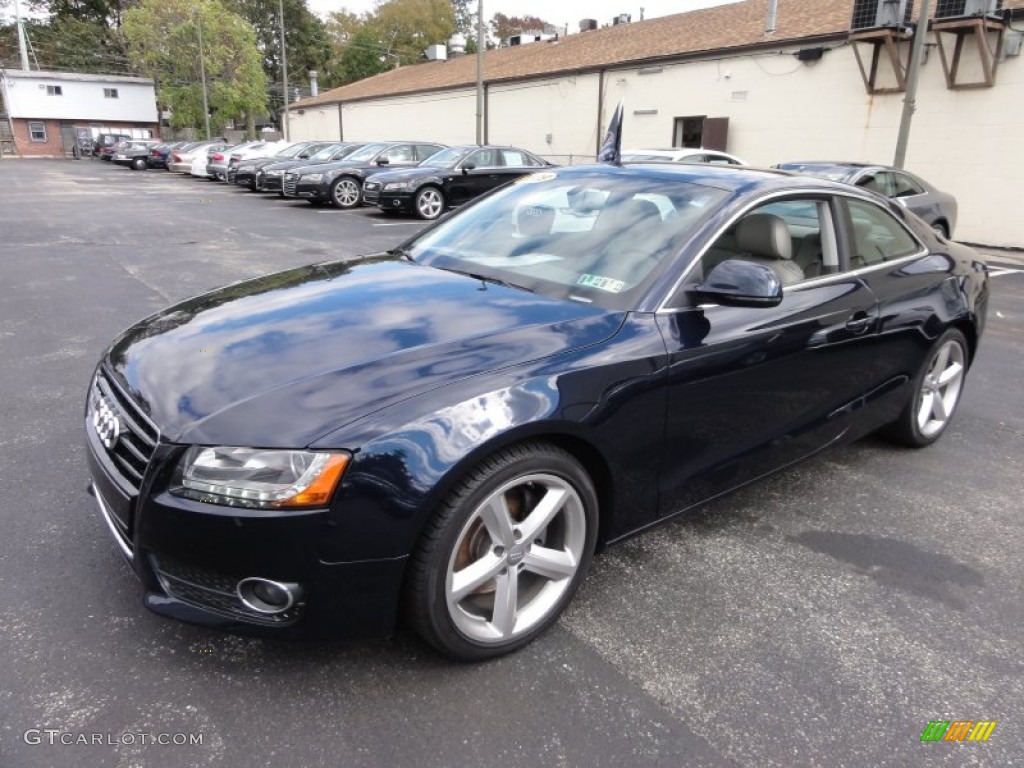 2009 A5 3.2 quattro Coupe - Deep Sea Blue Pearl / Pale Grey photo #2
