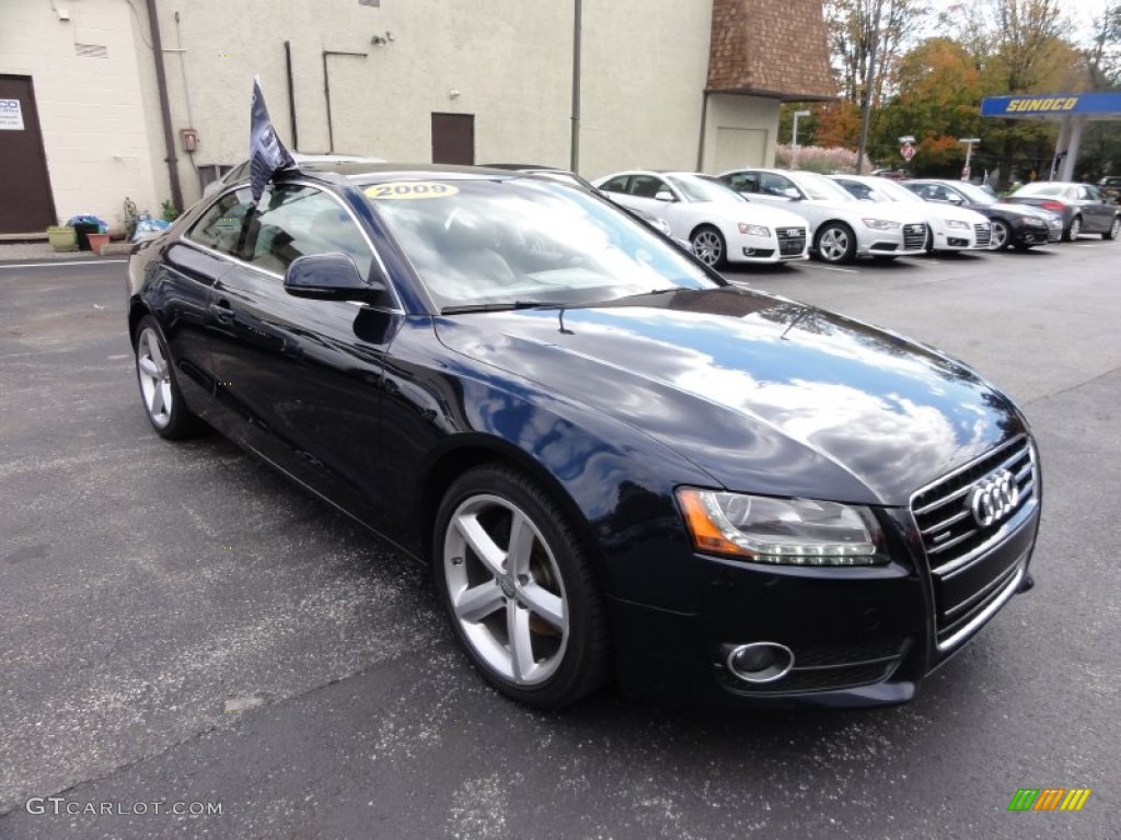 2009 A5 3.2 quattro Coupe - Deep Sea Blue Pearl / Pale Grey photo #4